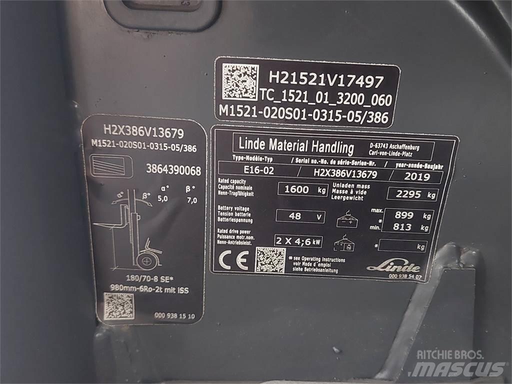 Linde E16 02 Elektriske trucker