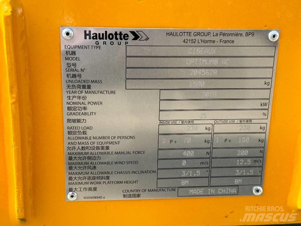 Haulotte OPTIMUM 8 Sakselifter