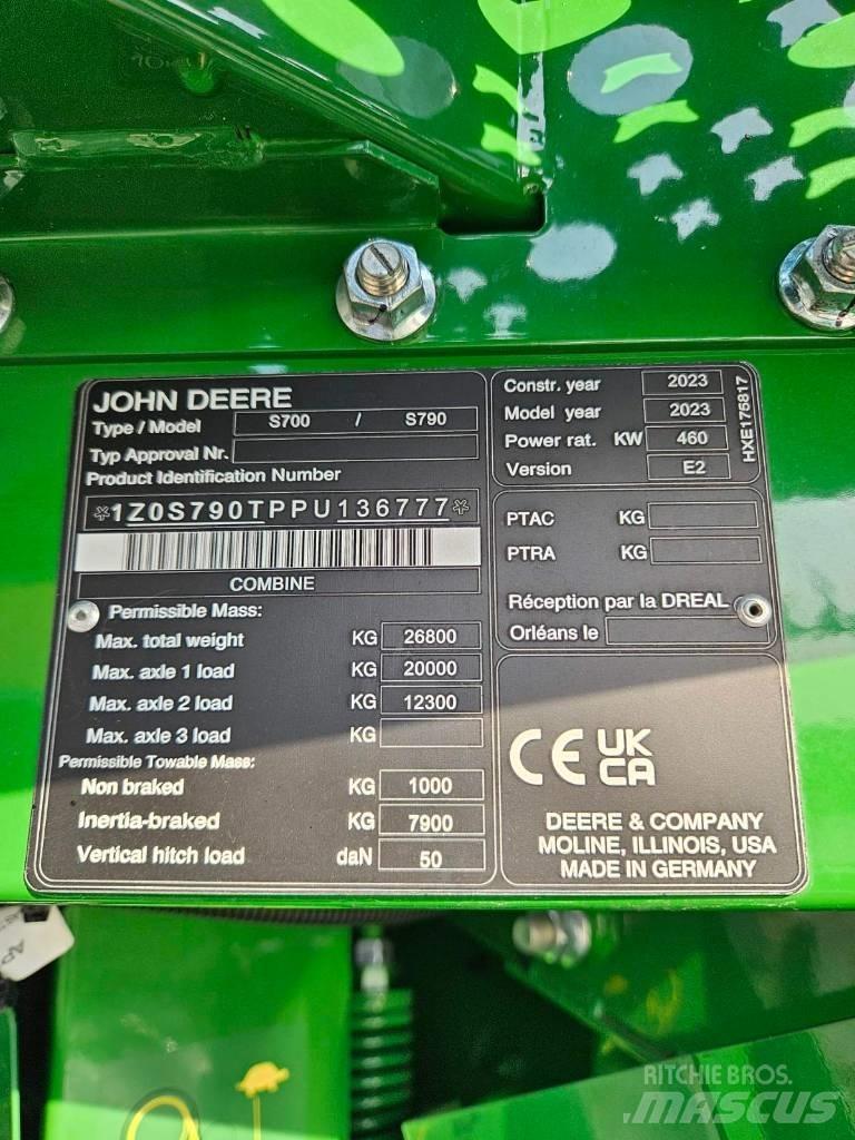 John Deere S790 Skurtreskere