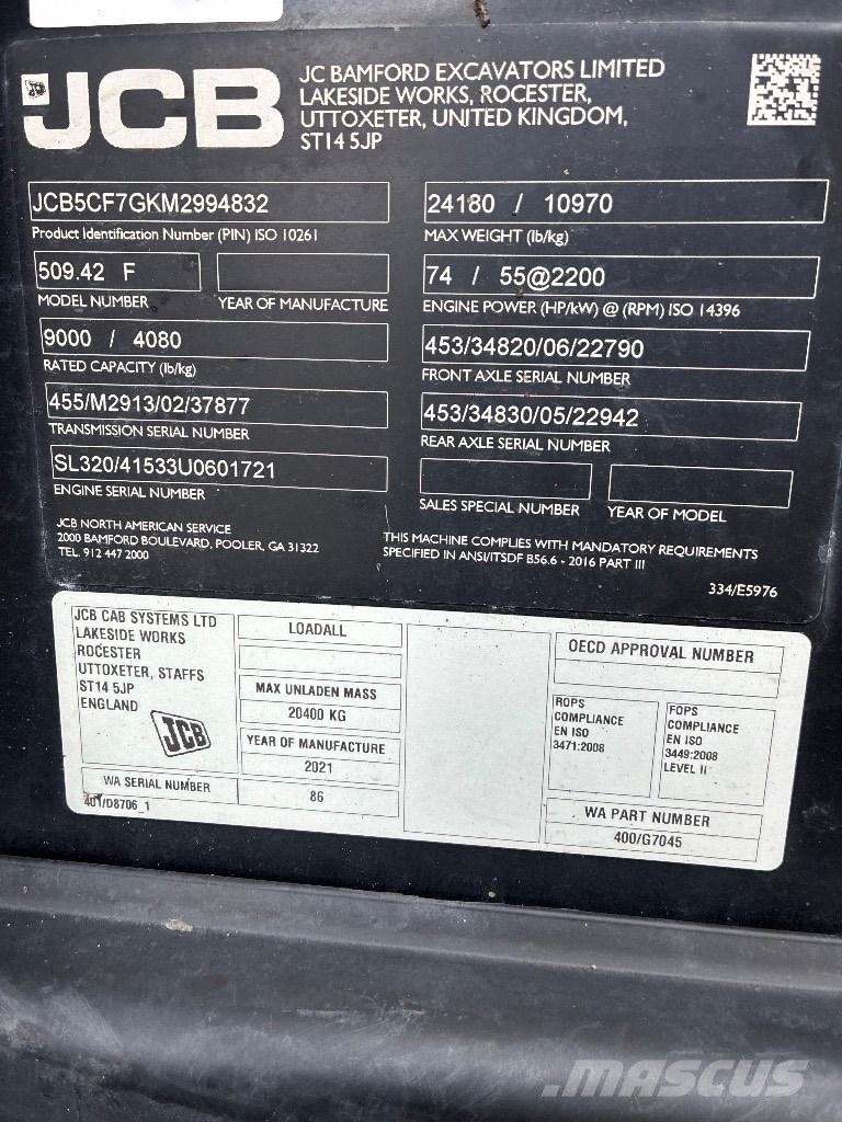 JCB 509-42 Teleskoplastere