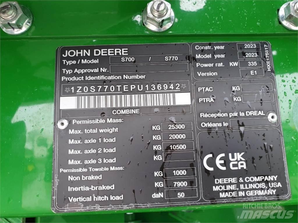 John Deere S770 Skurtreskere