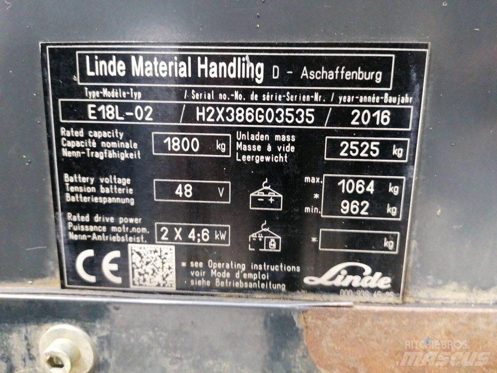 Linde E18L-02 Elektriske trucker