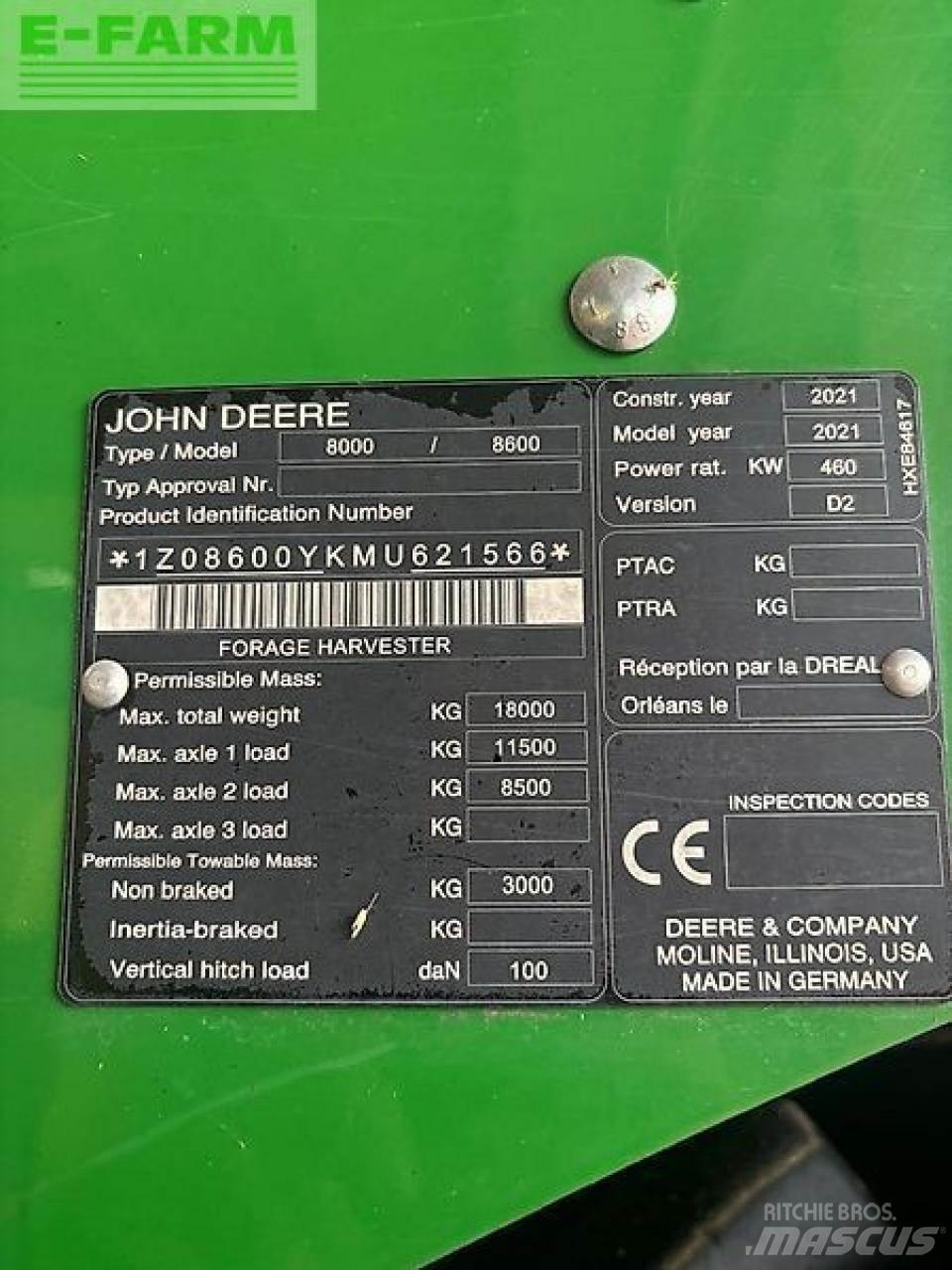 John Deere 8600 Selvdrevne fôrhøstere