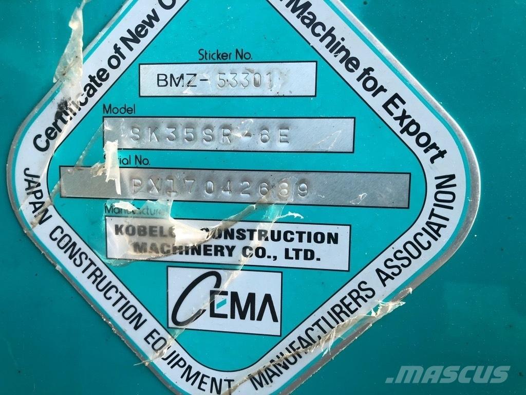 Kobelco SK 35 SR-6E Minigravere <7t