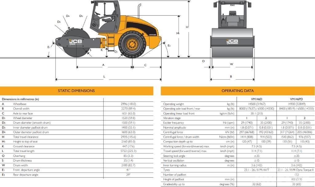 JCB Vibromax VM 146 Hjullaster til komprimering