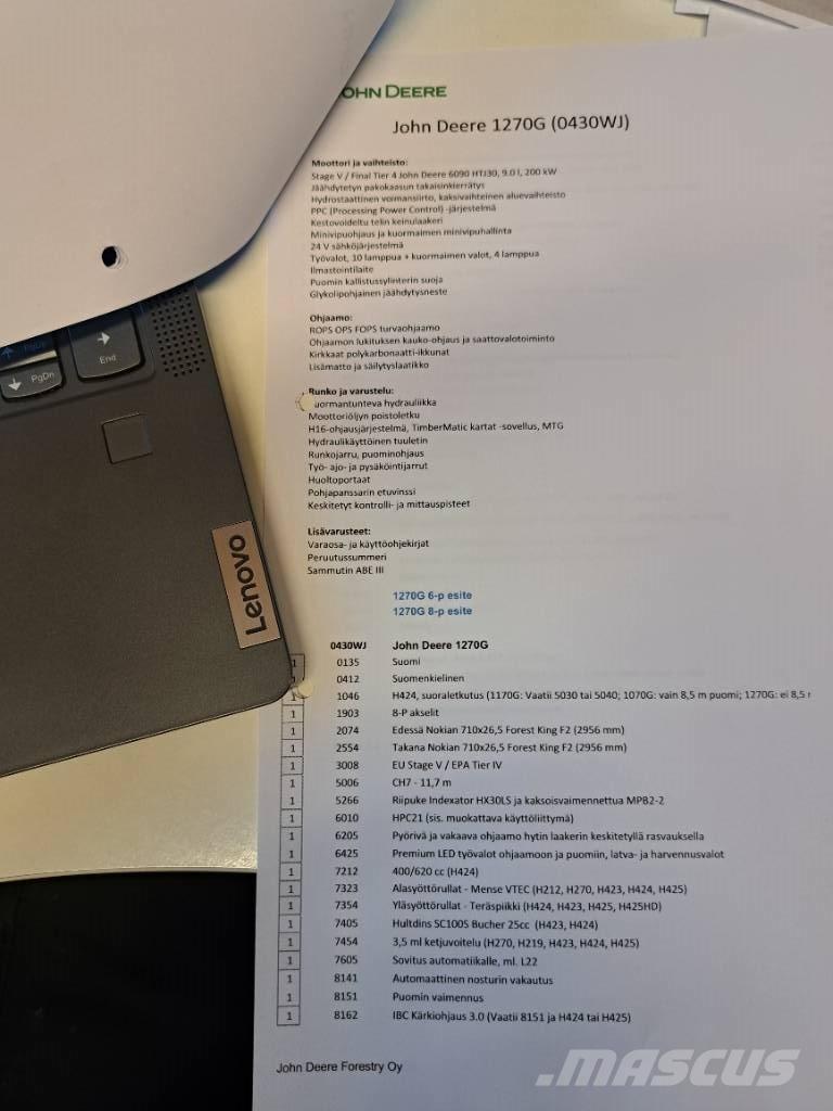 John Deere 1270 G Hogstmaskiner