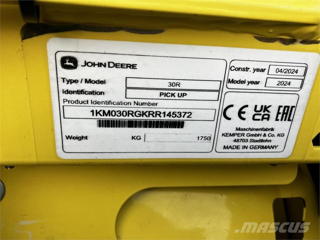 John Deere 30R Skurtresker tilbehør