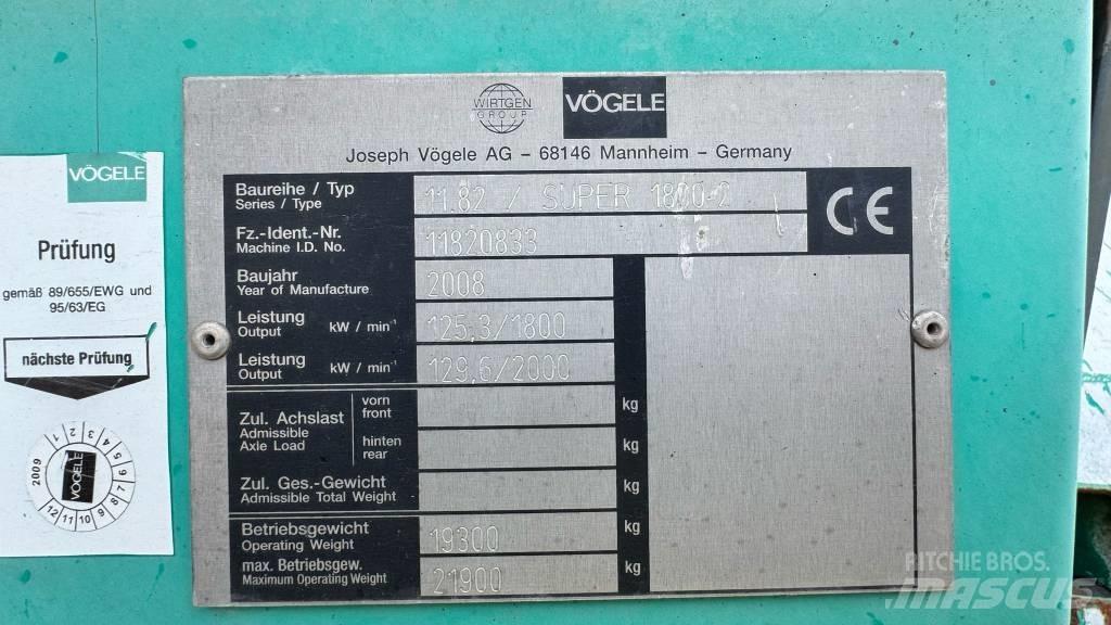 Vögele Super 1800-2 Asfaltutleggere