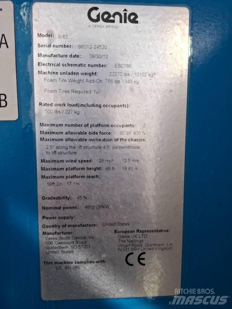 Genie S 65 Teleskop bomlifter
