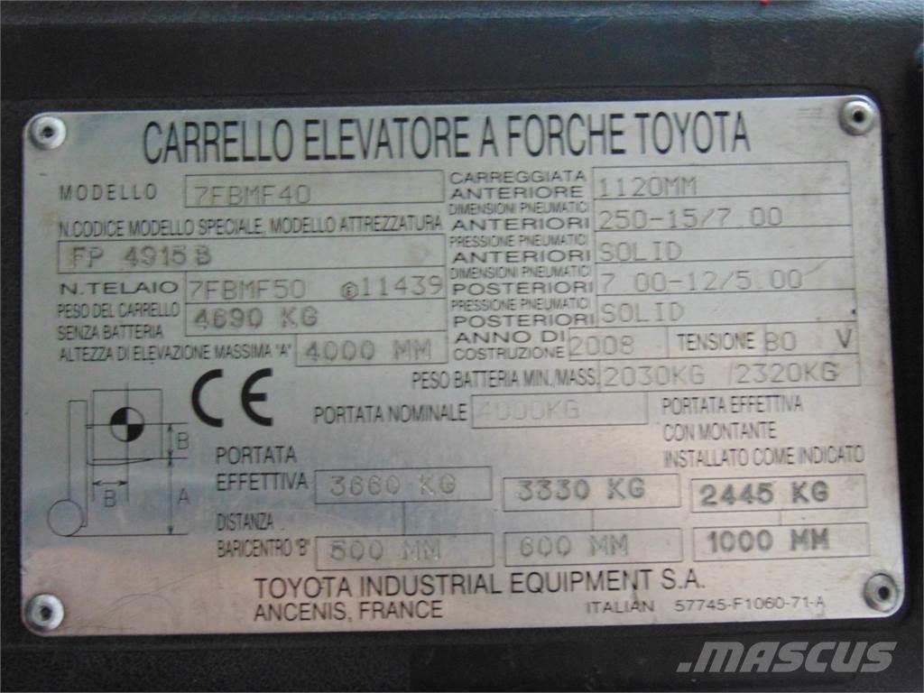Toyota 7FBMF40 Elektriske trucker