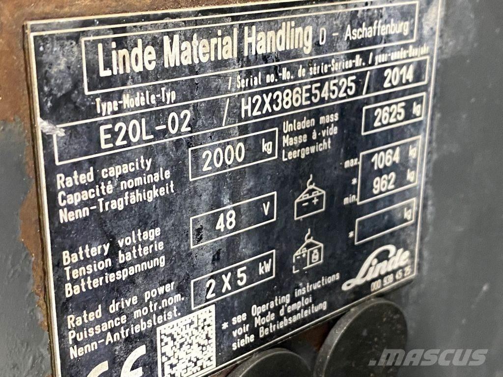 Linde E20L-02 Elektriske trucker