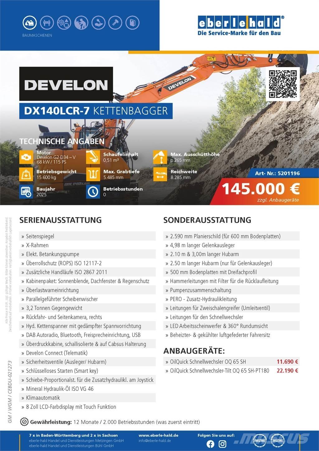 Develon DX140LCR-7 Beltegraver