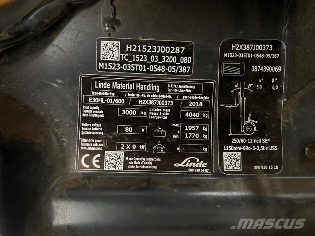 Linde E30/600HL Elektriske trucker
