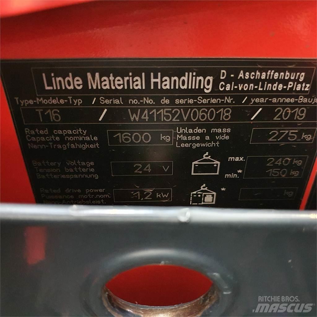 Linde T16 Li-Ion Lavtløftende truck