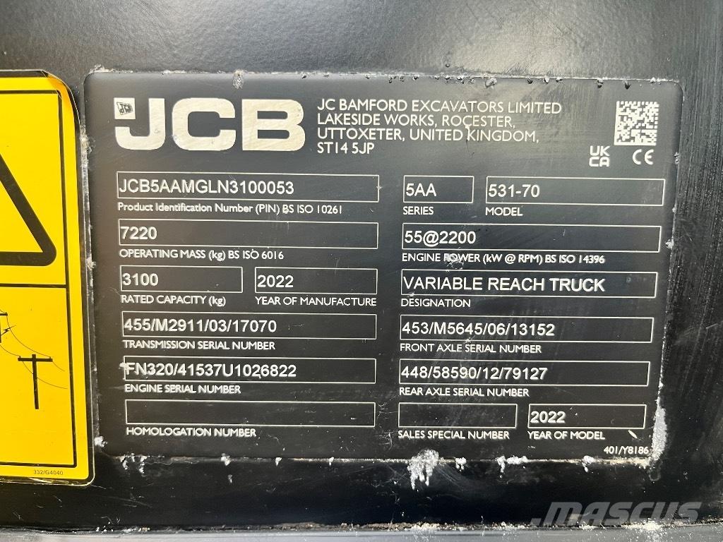 JCB 531-70 Teleskophjullastere