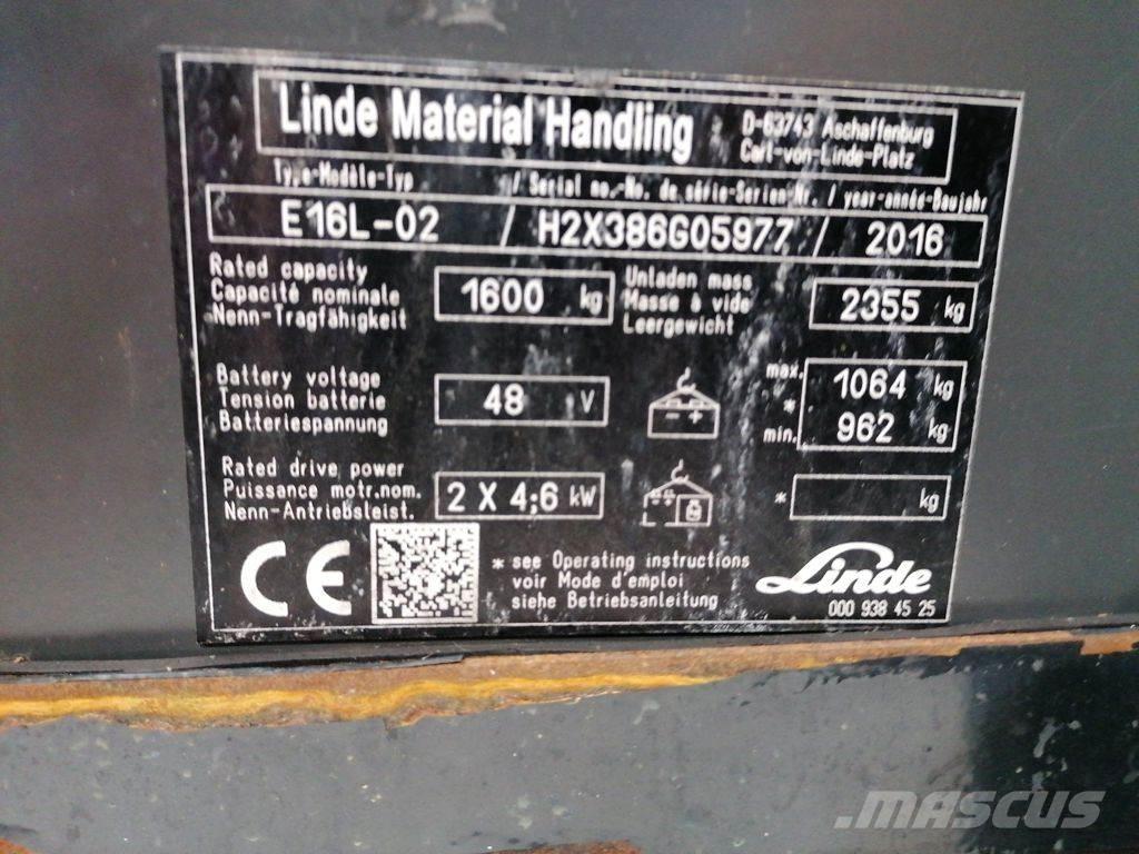 Linde E16L-02 Elektriske trucker