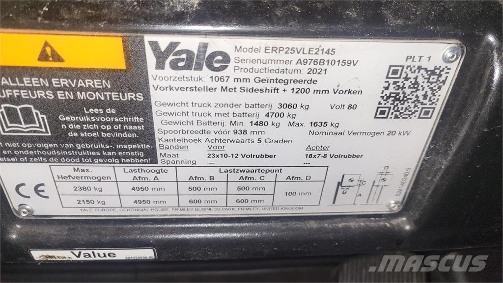 Yale ERP25VL 2021 Elektriske trucker