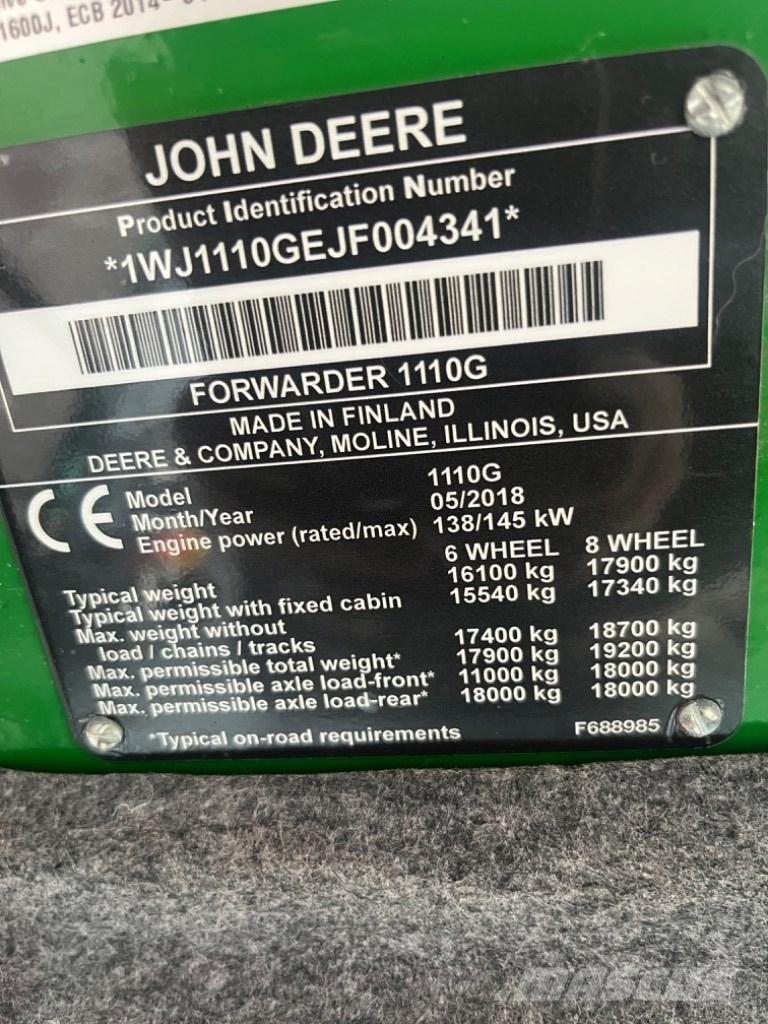John Deere 1110G Lassbærere