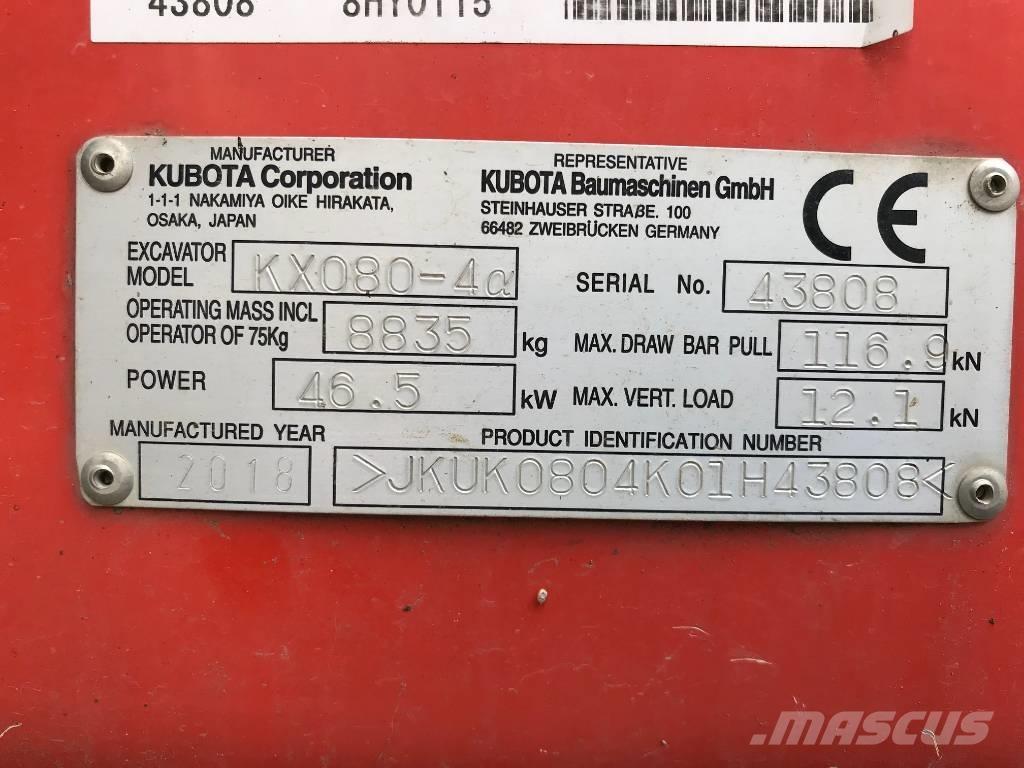 Kubota KX 080-4 Midigravere 7 - 12t