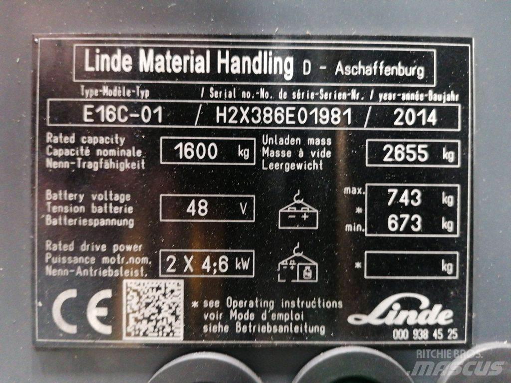 Linde E16C-01 Elektriske trucker