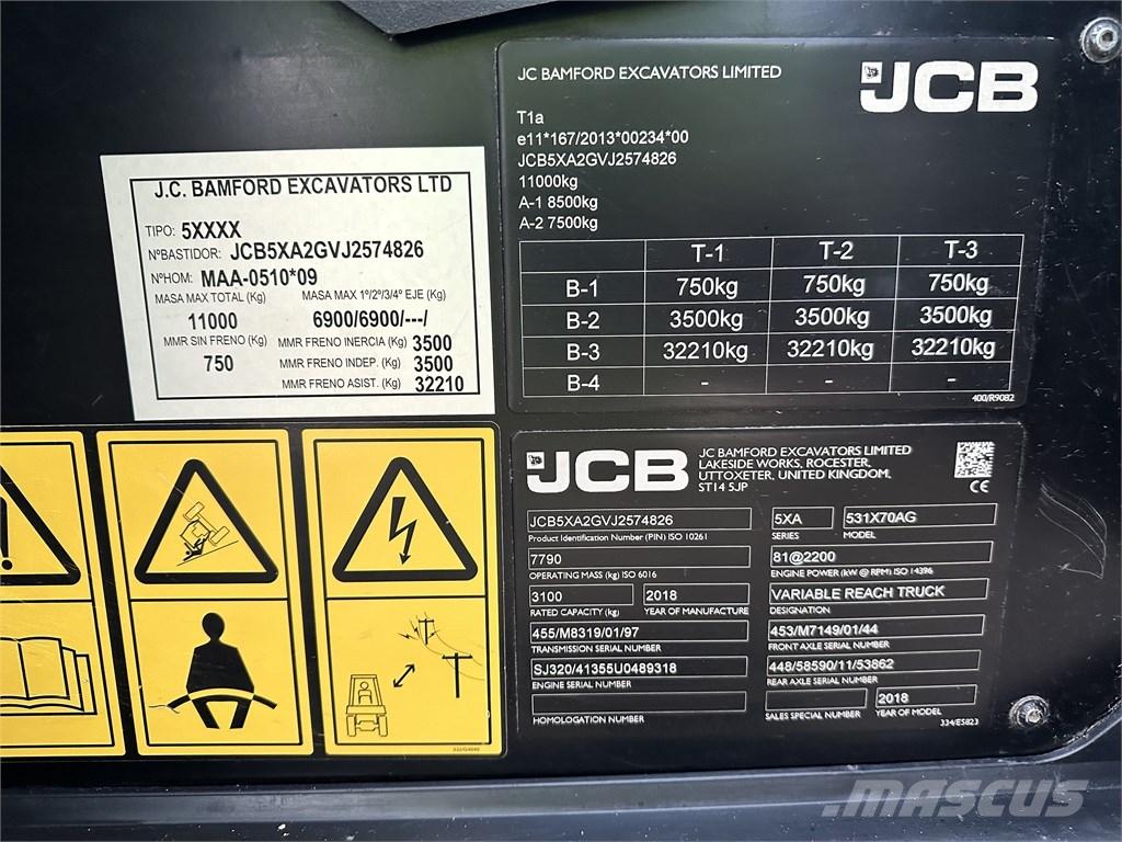 JCB 531-70 Agri Teleskoplastere for Landbruk