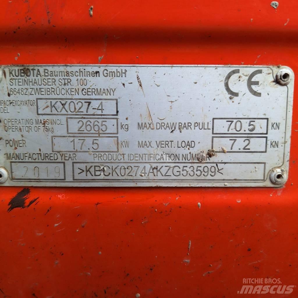 Kubota KX 027-4 Minigravere <7t
