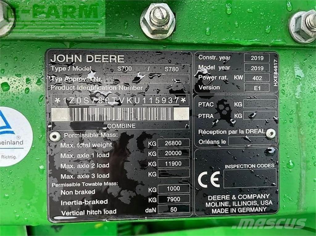 John Deere s 780i Skurtreskere