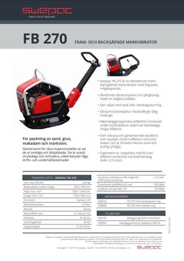 Swepac FB 270 Vibroplater