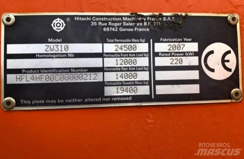 Hitachi ZW 310 Hjullastere