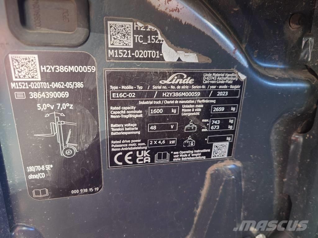 Linde E16C/386-02 Elektriske trucker
