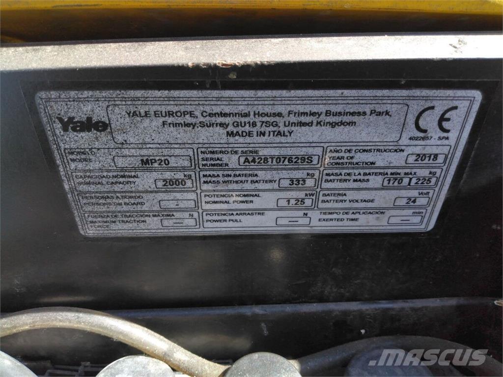 Yale MP20 Lavtløftende truck