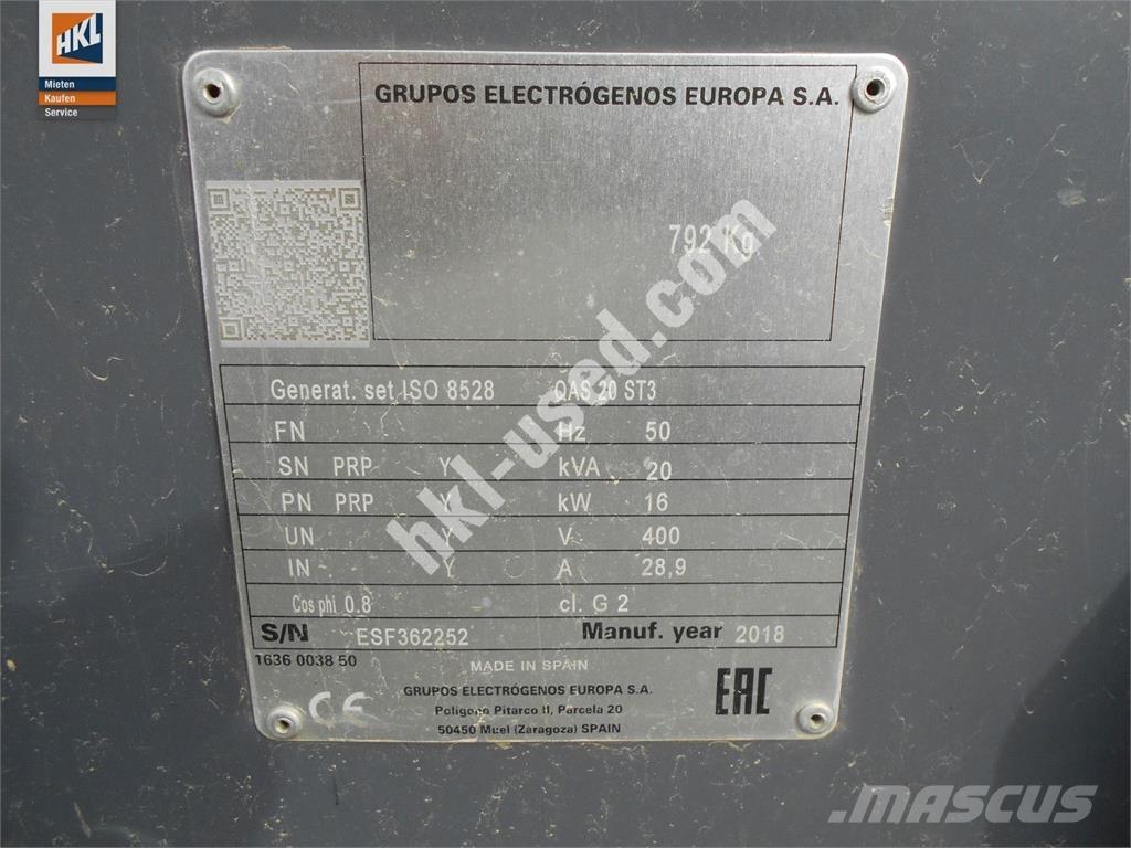 Atlas Copco QAS 20 Andre Generatorer