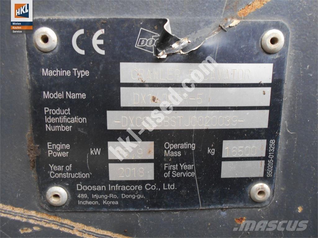 Doosan DX 140 LCR-5 Beltegraver