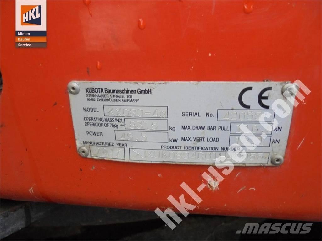 Kubota KX 080-4 Minigravere <7t