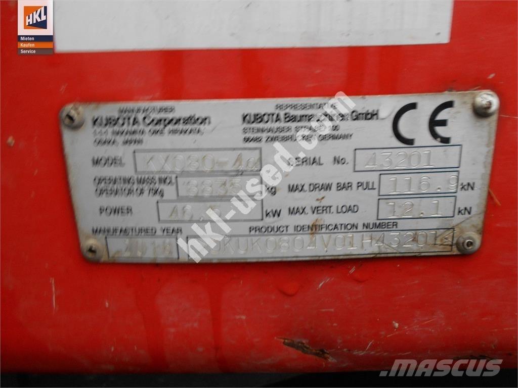 Kubota KX 080-4 Minigravere <7t