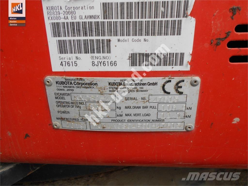 Kubota KX 080-4 Minigravere <7t