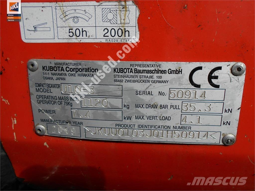 Kubota U 10-3 Minigravere <7t