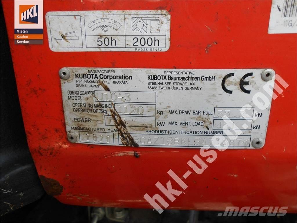 Kubota U 10-3 Minigravere <7t