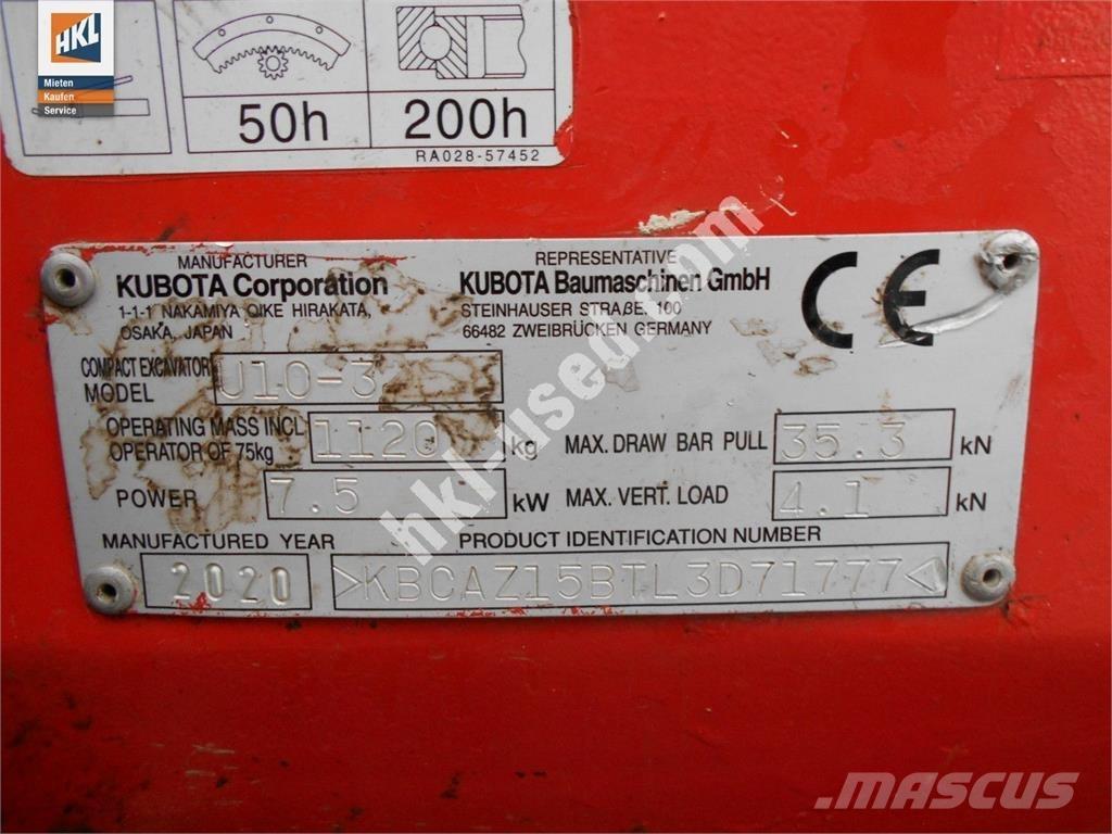 Kubota U 10-3 Minigravere <7t