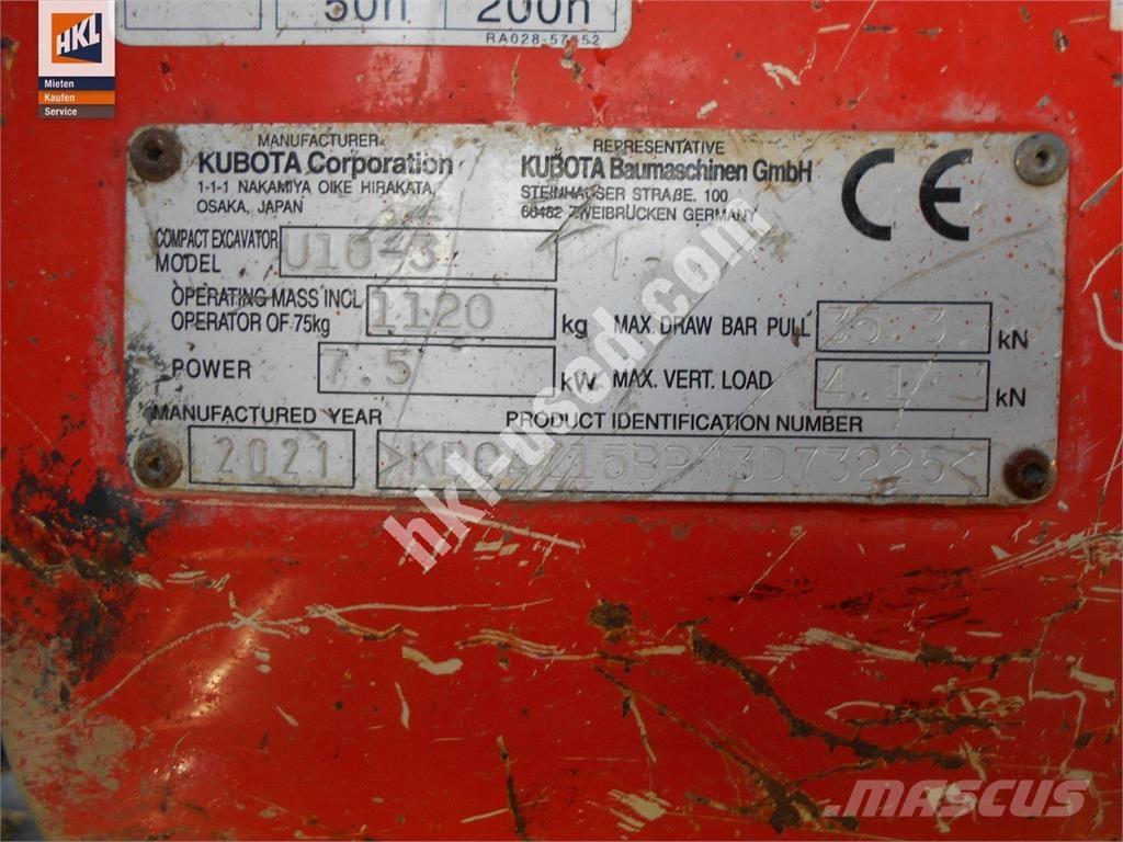 Kubota U 10-3 Minigravere <7t