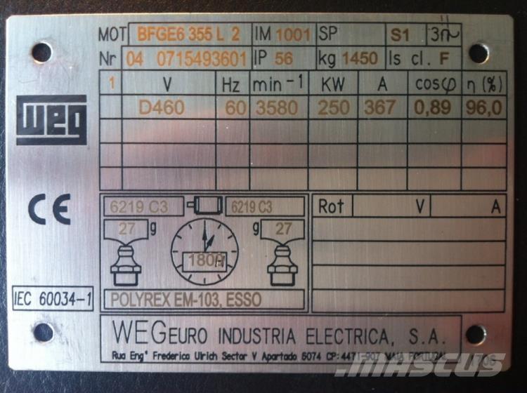  250 kW E-Motor WEG Motorer