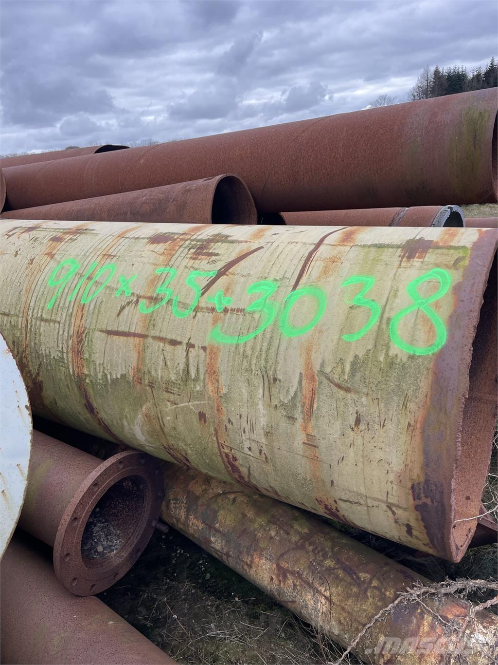  Stålrør ø910x35x3038 mm Rørledningsutstyr
