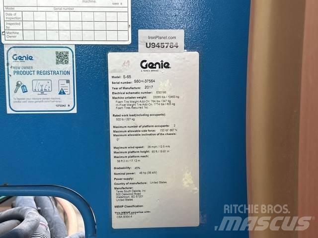 Genie S-65 Anlegg - Annet
