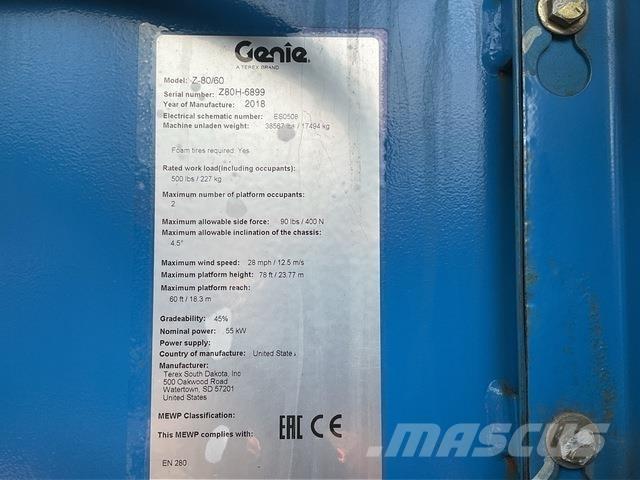 Genie Z80/60 Leddede bomlifter