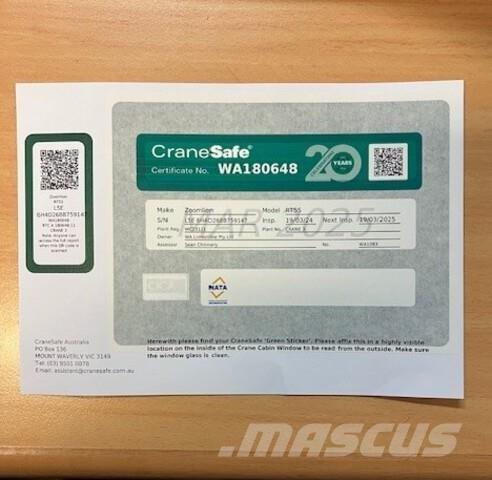 Zoomlion RT55 Røff terreng kraner