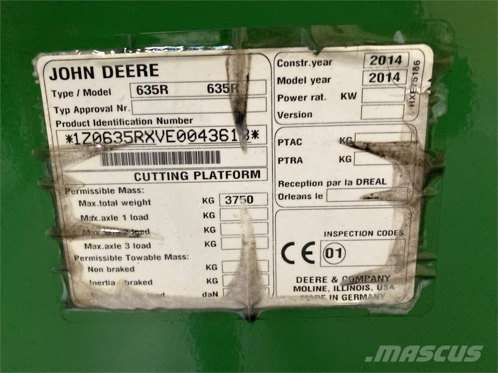 John Deere 635R Skjærebord til skurtresker