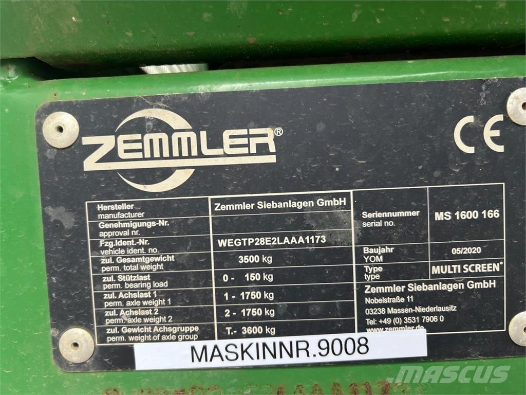 Zemmler MS1600 Utstyr for avfall sortering