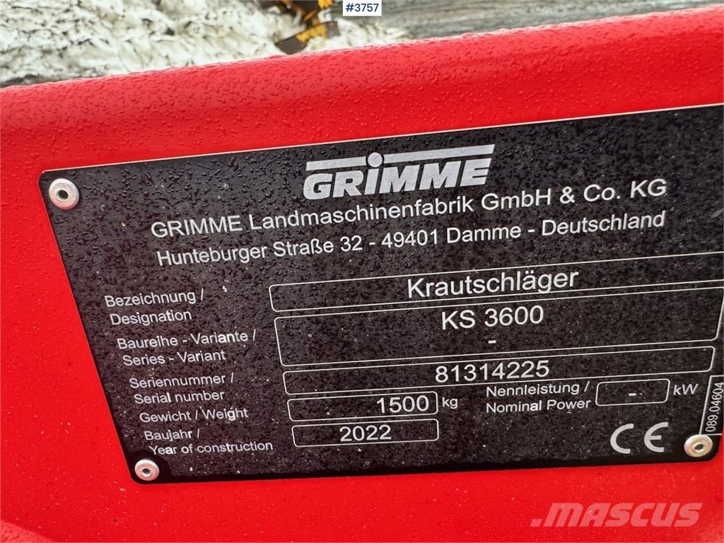 Grimme KS3600 Andre komponenter