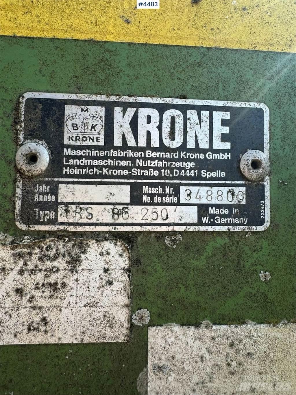 Krone TRS 86 Andre Jordforbedrings maskiner og ekstrautstyr