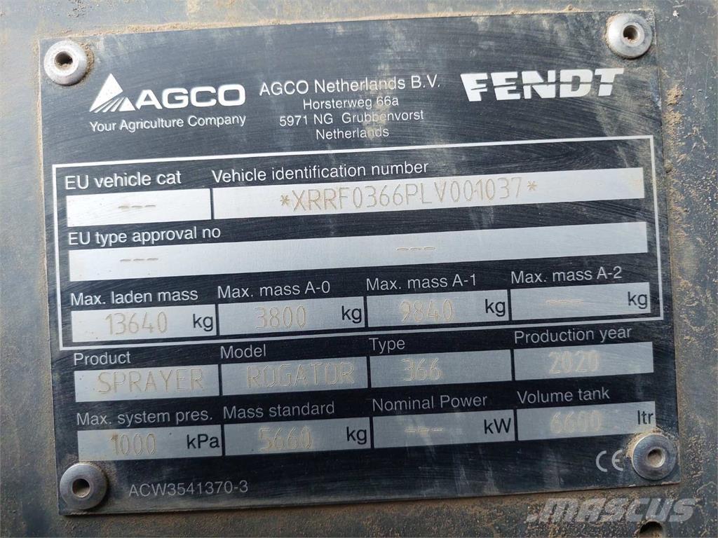 Fendt ROGATOR 366 Slepesprøyter